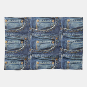 Blue Jeans-Denim-Blick-Tasche Geschirrtuch