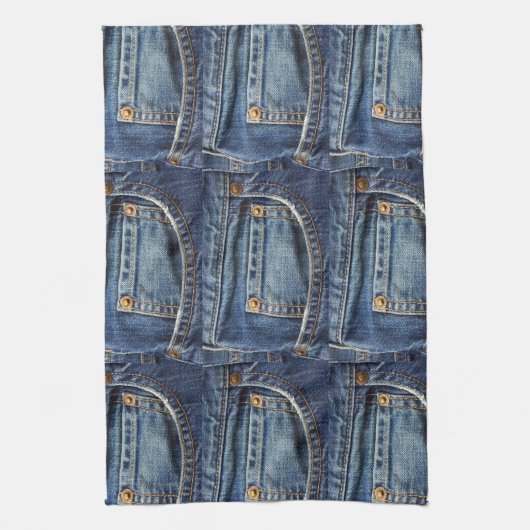 Blue Jeans-Denim-Blick-Tasche Geschirrtuch (Vertikal)