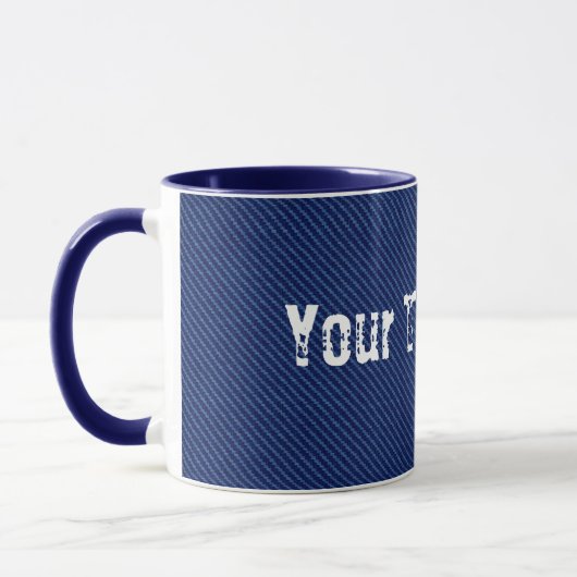 Blue Jeans Denim Custom Text Tasse (Links)
