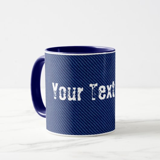 Blue Jeans Denim Custom Text Tasse (Vorderseite Links)
