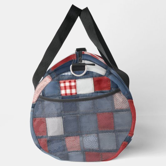 Blue Jeans Denim Patchwork Initials Duffle Bag (Rechts)