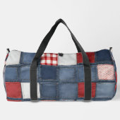 Blue Jeans Denim Patchwork Initials Duffle Bag (Rückseite)