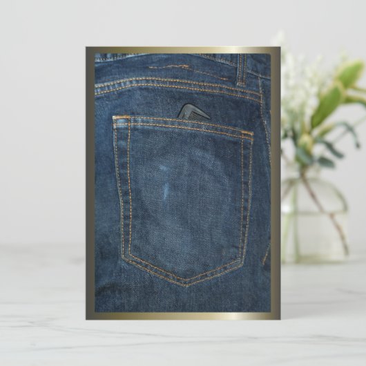 Blue Jeans Denim Pocket (Stehend Vorderseite)