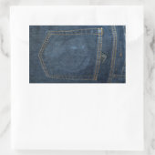 Blue Jeans Denim Pocket Rechteckiger Aufkleber (Tasche)