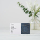 Blue Jeans-Denim-Tasche Visitenkarte (Stehend Vorderseite)