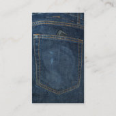 Blue Jeans-Denim-Tasche Visitenkarte (Rückseite)
