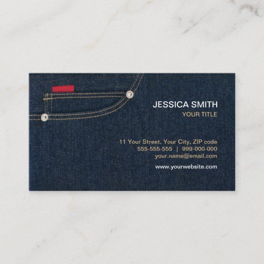 Blue Jeans-Denim-Taschen-Visitenkarte Visitenkarte (Vorderseite)