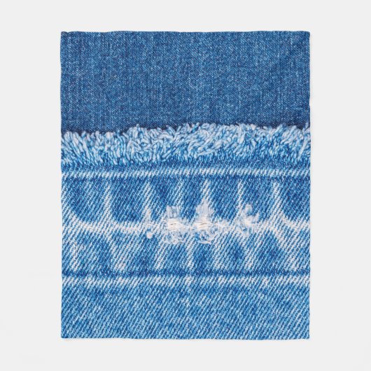 Blue Jeans Denim Textur Fleecedecke (Vorderseite)