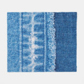 Blue Jeans Denim Textur Fleecedecke (Vorderseite (Horizontal))