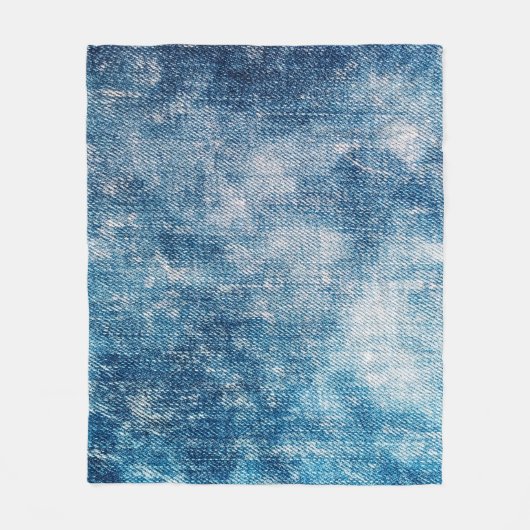 Blue Jeans Denim Textur Fleecedecke (Vorderseite)