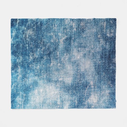 Blue Jeans Denim Textur Fleecedecke (Vorderseite (Horizontal))