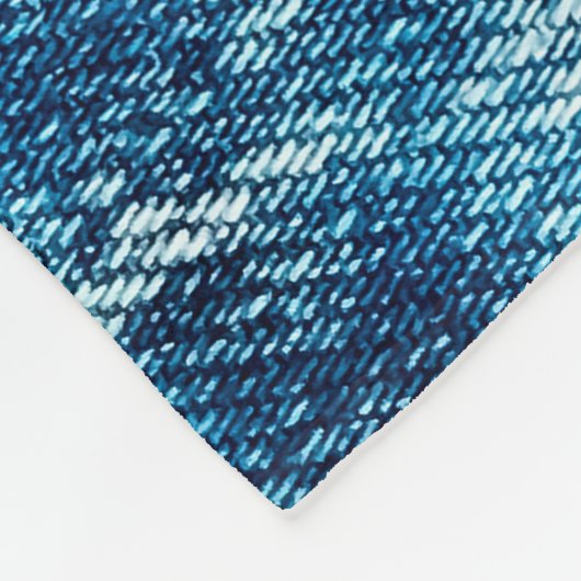 Blue Jeans Denim Textur Fleecedecke (Ecke)