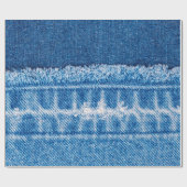 Blue Jeans Denim Textur Geschenkpapier (Flach)