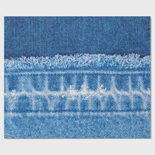 Blue Jeans Denim Textur Geschenkpapier (Flach)