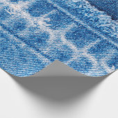 Blue Jeans Denim Textur Geschenkpapier (Ecke)