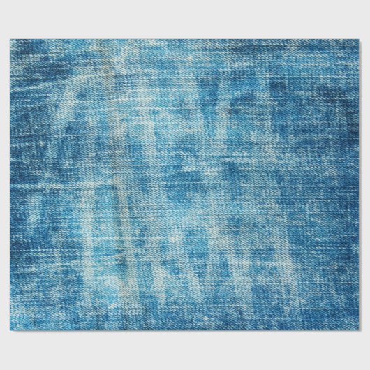 Blue Jeans Denim Textur Geschenkpapier (Flach)
