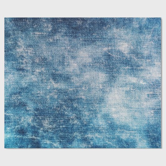 Blue Jeans Denim Textur Geschenkpapier (Flach)