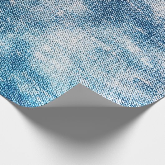 Blue Jeans Denim Textur Geschenkpapier (Ecke)