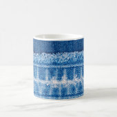 Blue Jeans Denim Textur Kaffeetasse (Mittel)