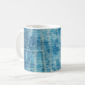 Blue Jeans Denim Textur Kaffeetasse (Vorderseite Links)
