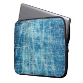Blue Jeans Denim Textur Laptopschutzhülle (Vorderseite Links)