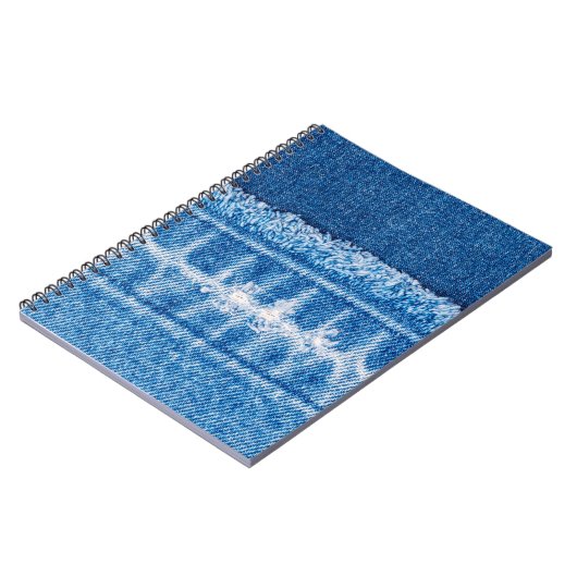 Blue Jeans Denim Textur Notizblock (Linke Seite)