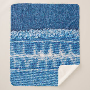 Blue Jeans Denim Textur Sherpadecke