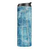 Blue Jeans Denim Textur Thermosbecher (Nach links gedreht)