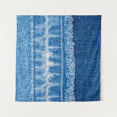 Blue Jeans Denim Textur Wandteppich (Vorderseite (Horizontal))