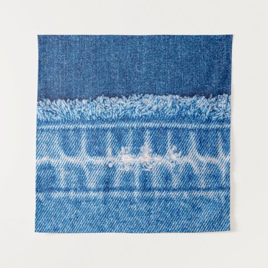 Blue Jeans Denim Textur Wandteppich (Vorderseite)