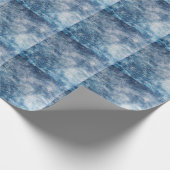 Blue Jeans Denim, texturierte Hintergründe. Geschenkpapier (Ecke)