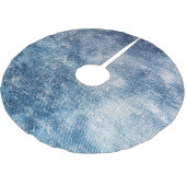 Blue Jeans Denim, texturierte Hintergründe. Polyester Weihnachtsbaumdecke (Schrägansicht)