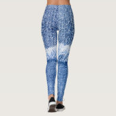 Blue Jeans: Detaillierte Texturnähe. Leggings (Rückseite)