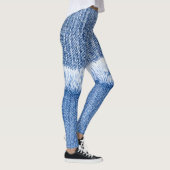 Blue Jeans: Detaillierte Texturnähe. Leggings (Rechts)