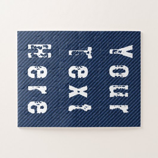 Blue Jeans Fabric Puzzle mit benutzerdefiniertem T (Horizontal)