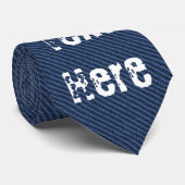 Blue Jeans Fabric - Text hinzufügen - Anpassbar Krawatte (Gerollt)