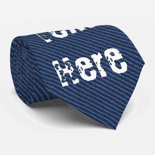 Blue Jeans Fabric - Text hinzufügen - Anpassbar Krawatte (Gerollt)