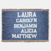 Blue jeans Grandchildren's names simple modern Decke (Vorderseite)