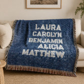 Blue jeans Grandchildren's names simple modern Decke