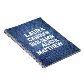 Blue jeans Grandchildren's names simple modern  Notizblock (Rechte Seite)