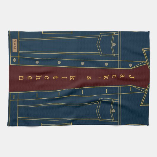 Blue Jeans Jacket Küchentücher - Ihr Text / Name (Horizontal)