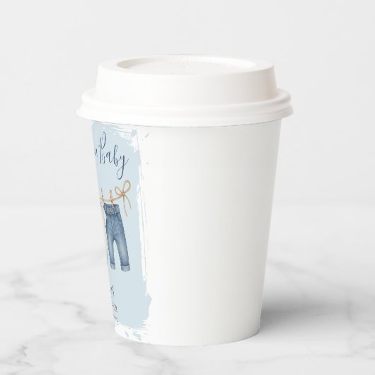 Blue Jeans Modern Boy Baby Dusche Pappbecher (Links)