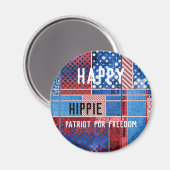Blue Jeans Patchwork Personalisiert Patriot Magnet (Vorderseite/Rückseite)
