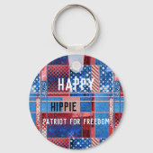 Blue Jeans Patchwork Personalisiert Patriot Schlüs Schlüsselanhänger (Vorderseite)