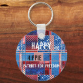 Blue Jeans Patchwork Personalisiert Patriot Schlüs Schlüsselanhänger (Vorderseite)