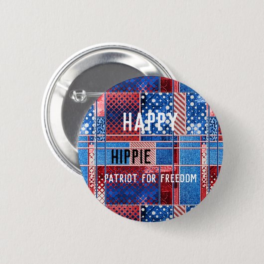 Blue Jeans Patchwork Personalisierter Patriot Butt Button (Vorne & Hinten)
