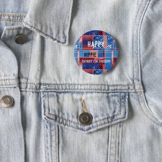 Blue Jeans Patchwork Personalisierter Patriot Butt Button (Beispiel)