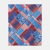Blue Jeans Patchwork Quilt Pattern Fleece Blanket (Vorderseite)