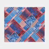 Blue Jeans Patchwork Quilt Pattern Fleece Blanket (Vorderseite (Horizontal))