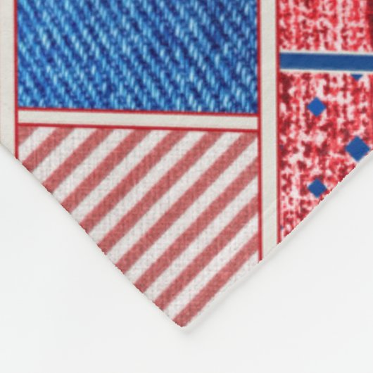 Blue Jeans Patchwork Quilt Pattern Fleece Blanket (Ecke)